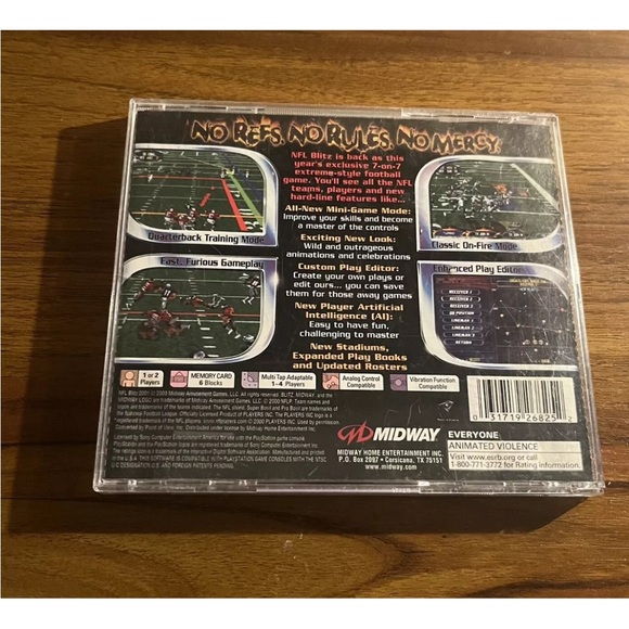 NFL Blitz 2001 Sony PlayStation 1, 2000 PS1 Game w/ Registration Card & Manual - Picture 6 of 6